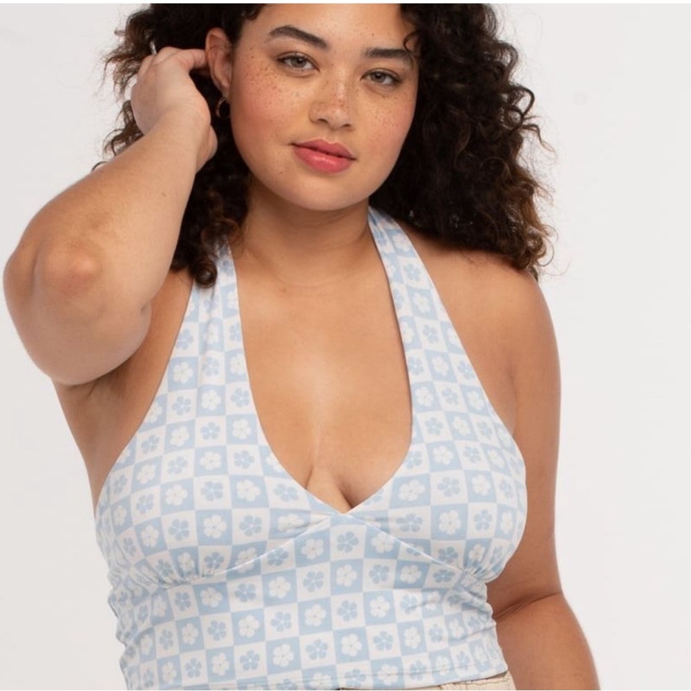 Tilly’s Blue Floral Halter Top